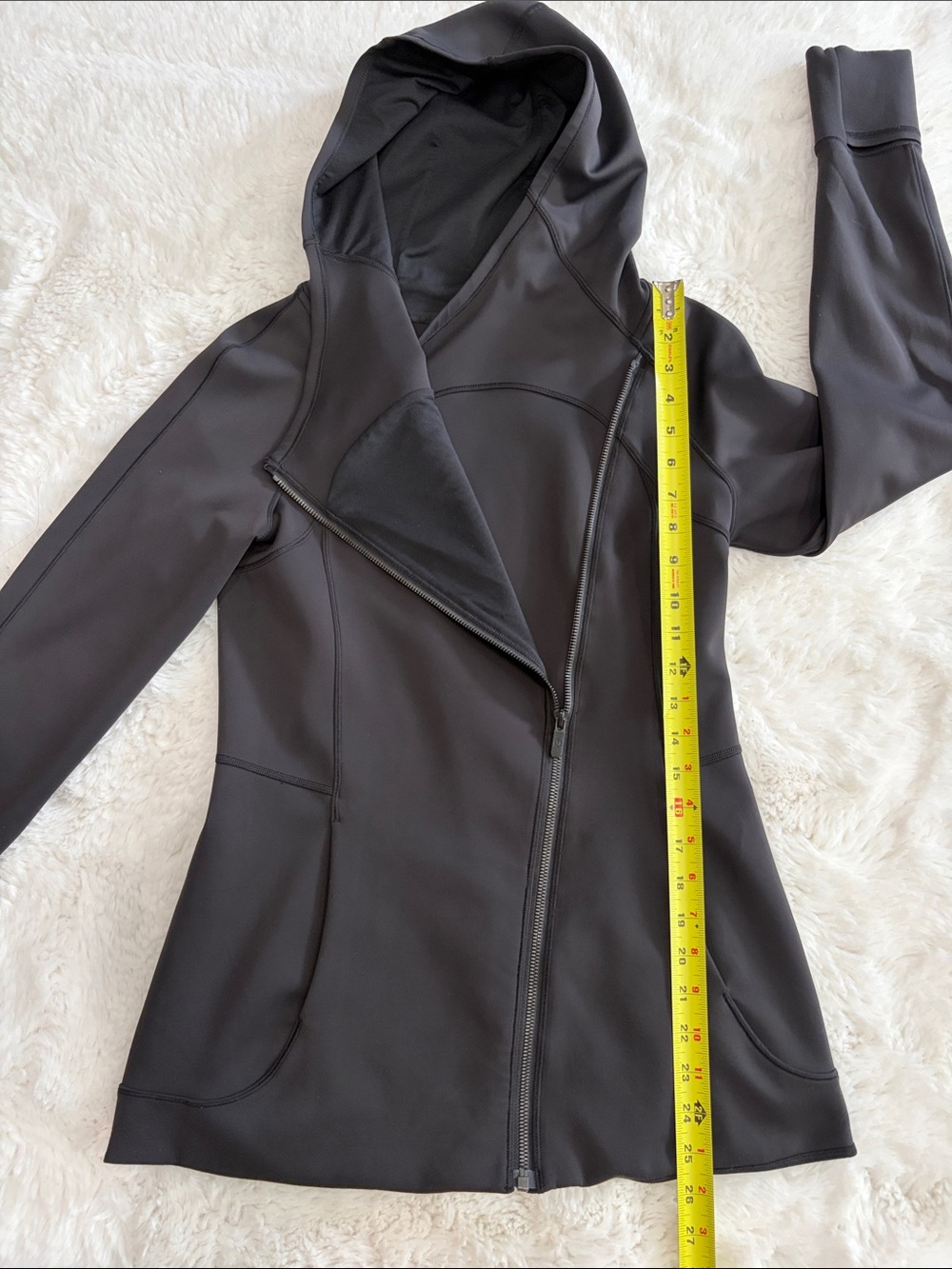 Lululemon,Size 8,Black Hooded Asymmetrical Zip Women's Jacket - Picture 11 of 17